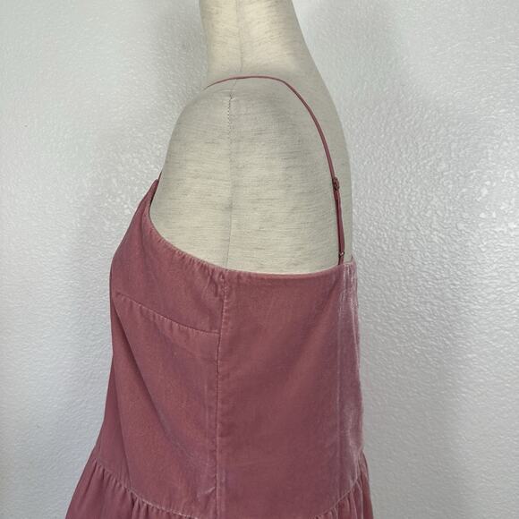 J Crew Velvet Top Women Size 2 Pink Peplum Cami Soft Feminine Dainty Fairy Boho - Picture 5 of 13